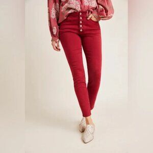 Anthropologie Pilcro and the Letterpress High Rise Skinny Jeans Red 27